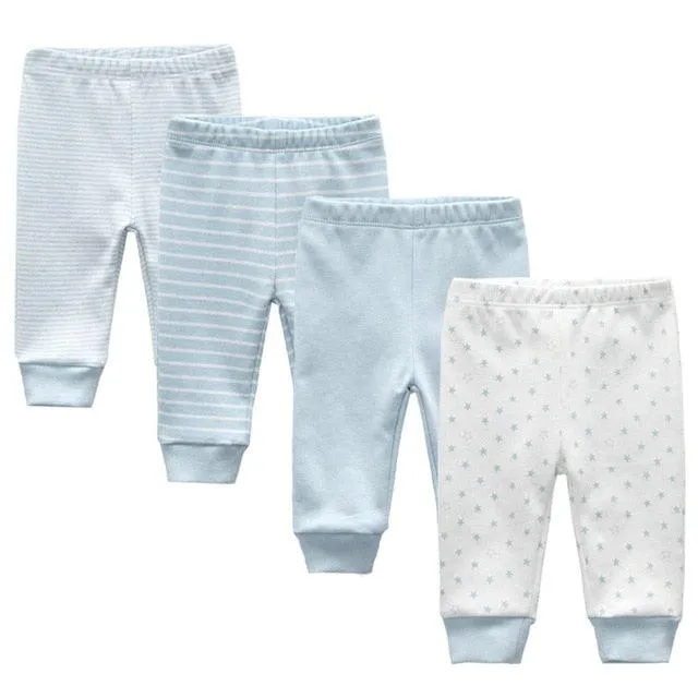 3/4PCS/LOT baby leggings Solid striped 3-12M Newborn Baby Pants Summer Cotton Infant boys Pants Unisex Baby Gril Trousers