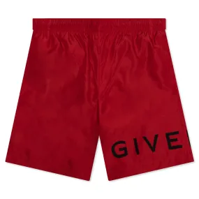 4G Long Swim Shorts - Vermillon