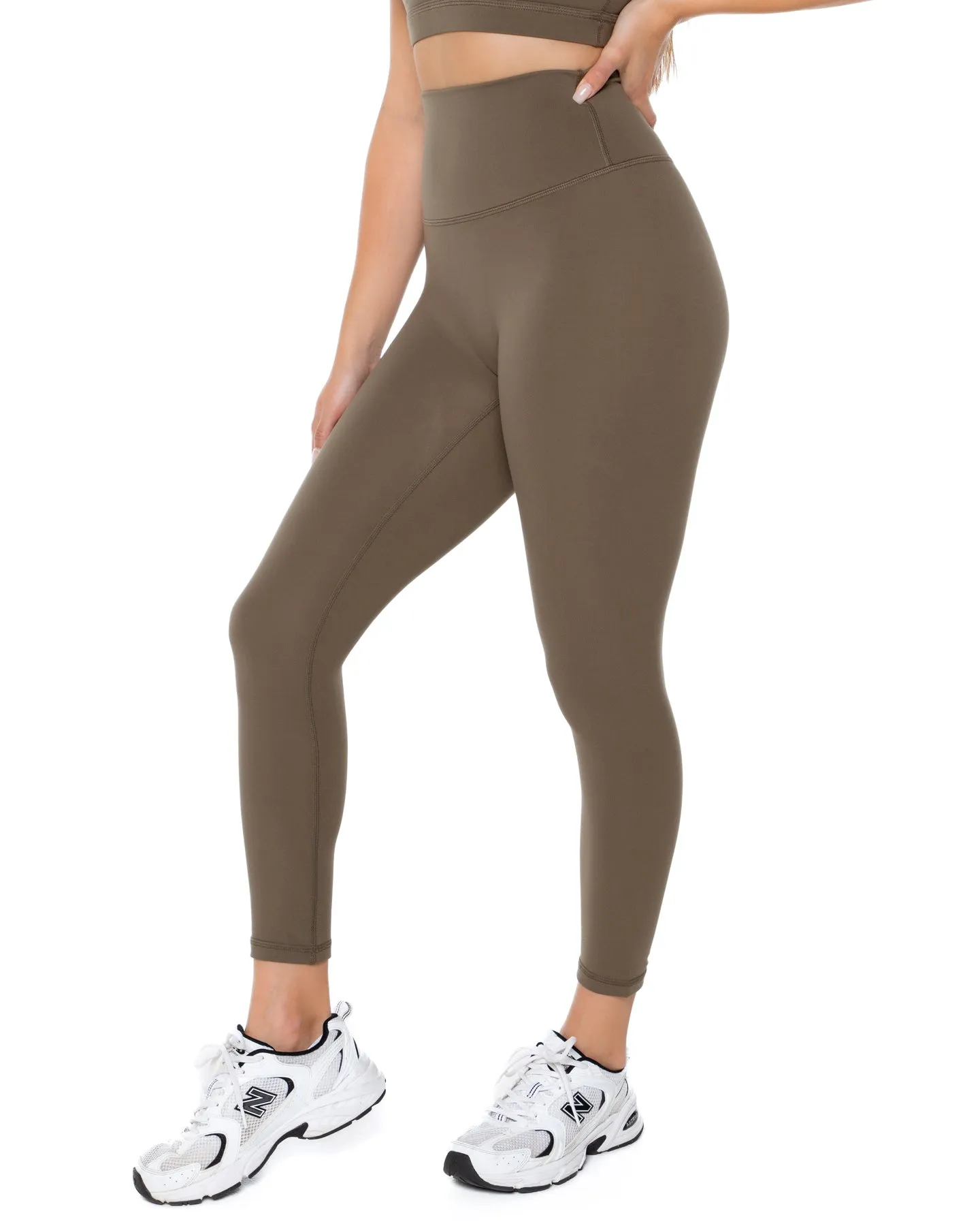 7/8 Aura Scrunch Leggings - Dusty Khaki