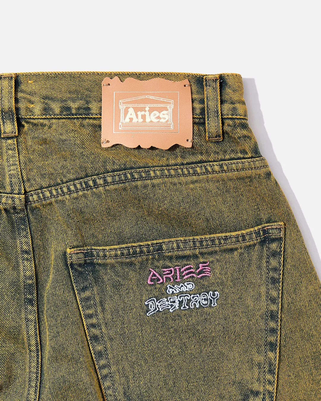 Acid Wash Batten Jean - Gold