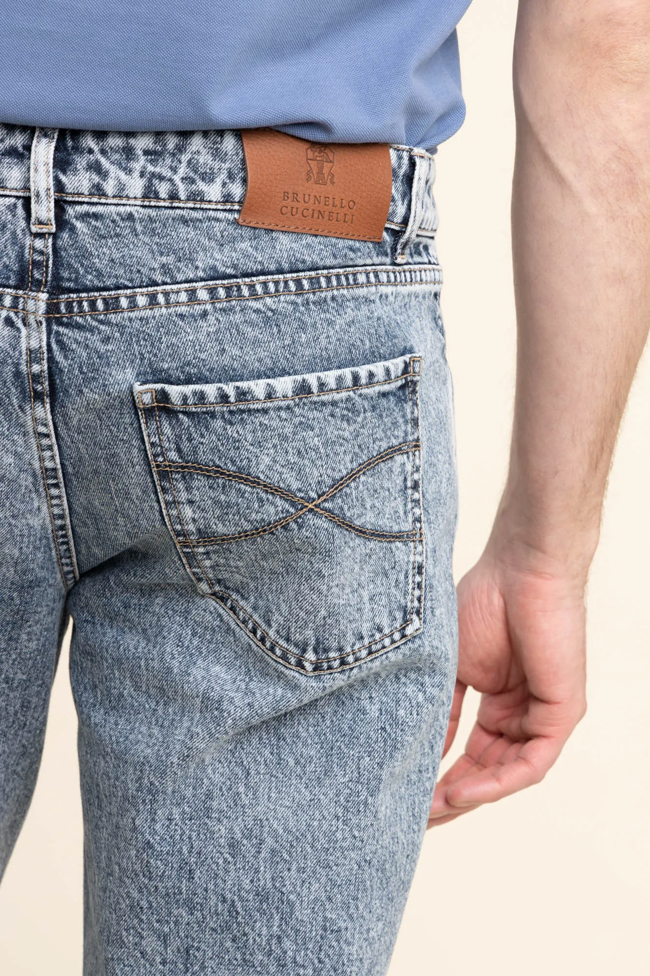 Acid Wash Traditional Five-Pocket Pants