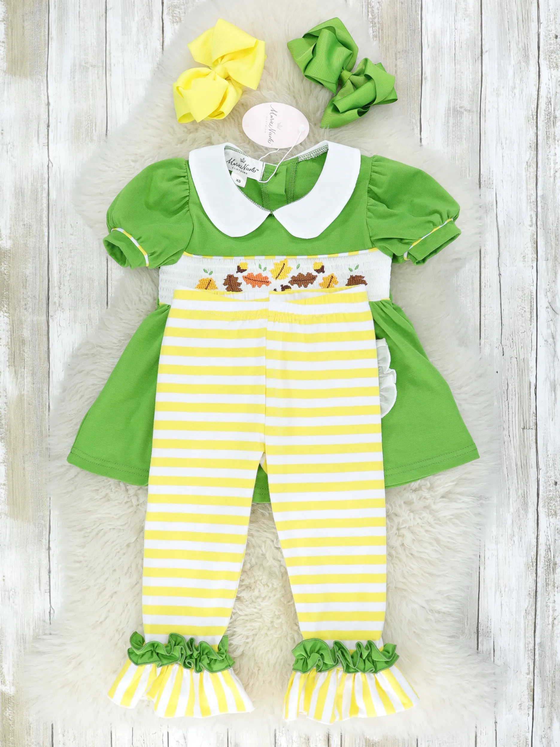 Acorns & Leaves Smocked Outfit