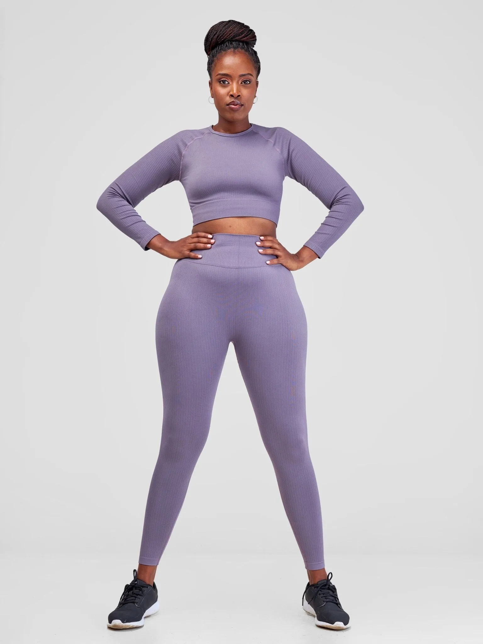 Ava Fitness Elevate 4 Piece Set - Purple Grey