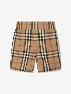 Baby Boys Archive Check Hal Shorts in Beige