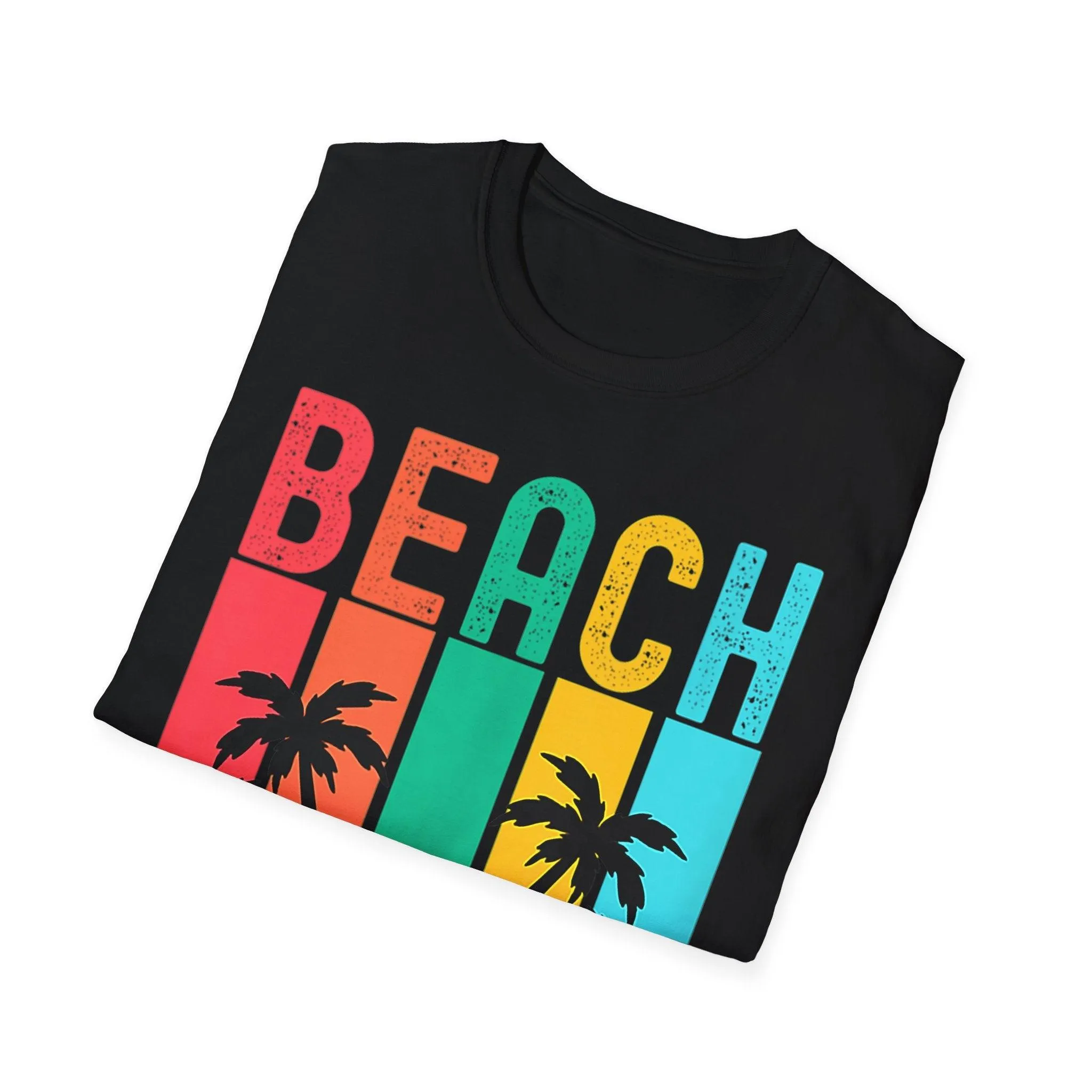 Beach Vibes Retro Vintage Sunset Palm Trees Summer Tank Top T-shirt