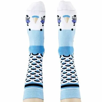 Blue Budgie Crew Socks