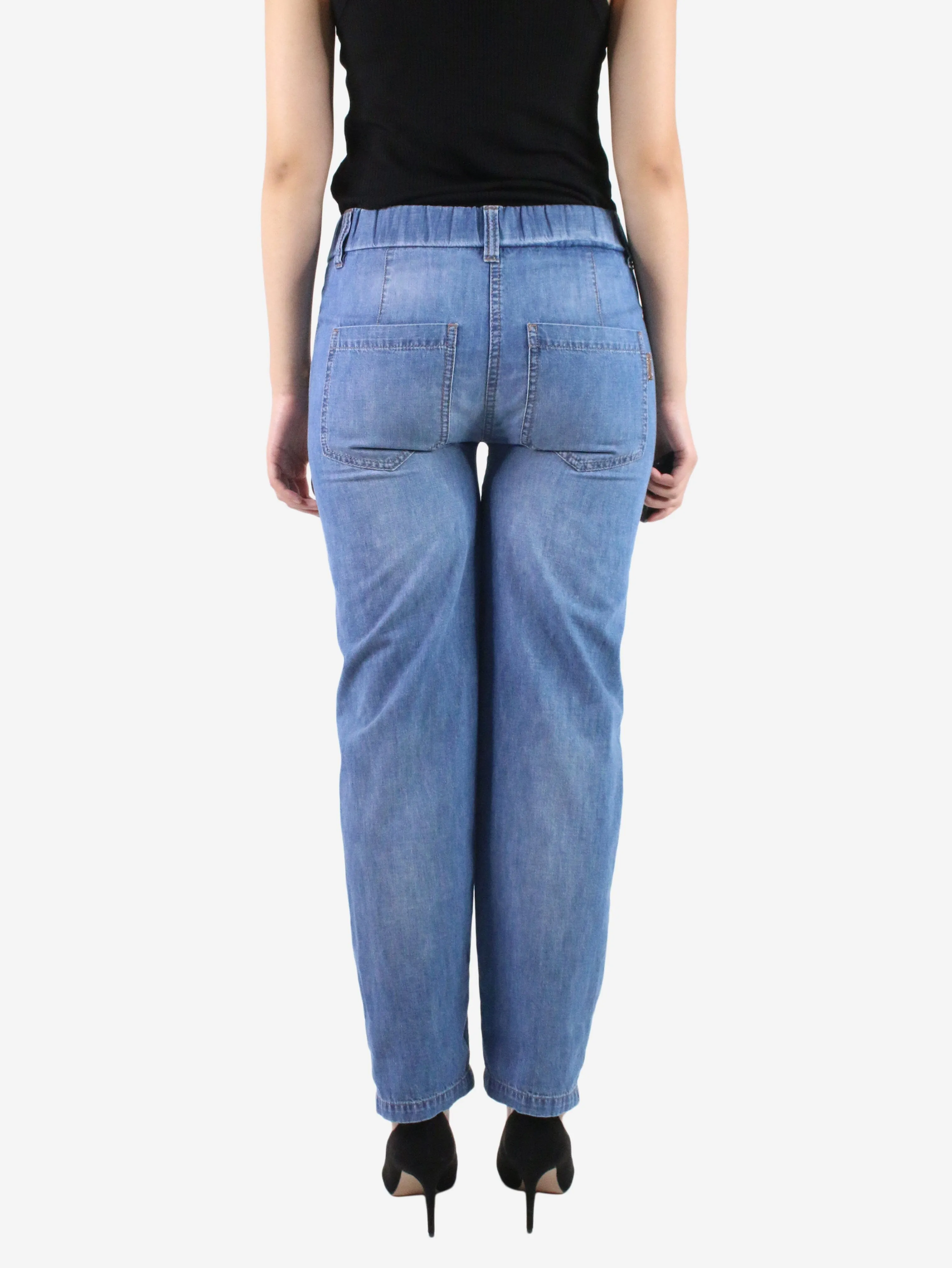 Blue pleated jeans - size US 4