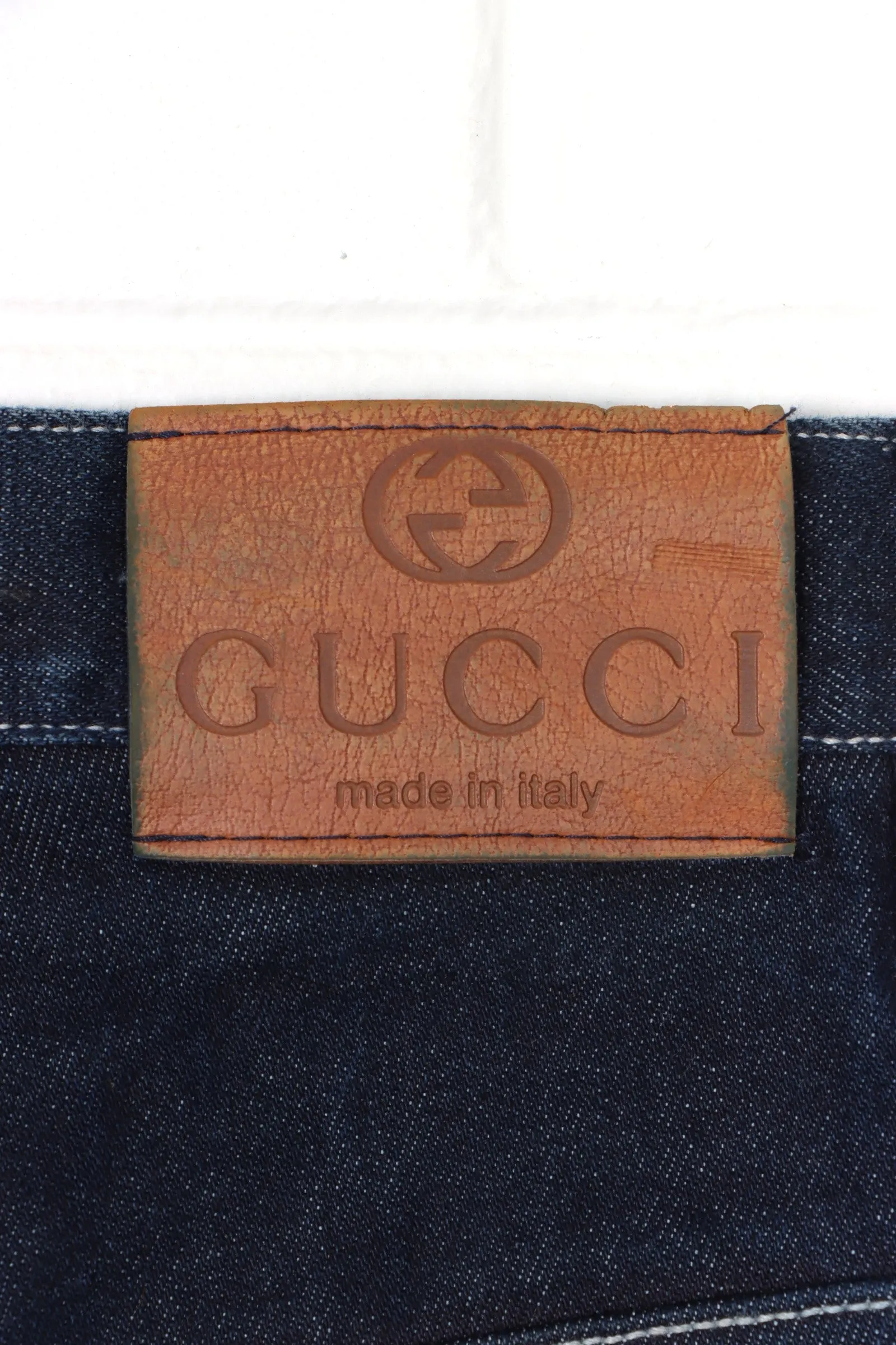 BOOTLEG Gucci Monogram High Waisted Denim Carpenter Jorts Shorts (S)