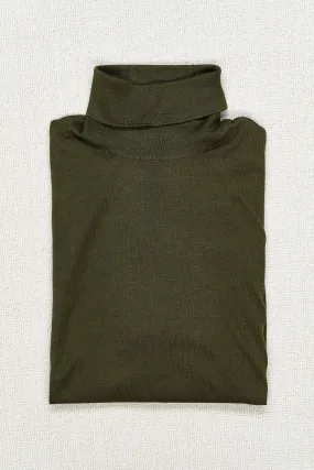 Caruso MA35 Olive Cashmere/Silk Turtle Neck Sweater