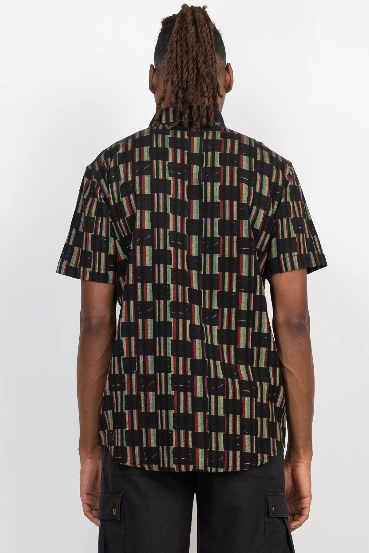 Checkered Rasta Button Down Shirt