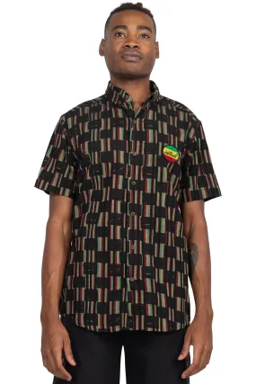 Checkered Rasta Button Down Shirt