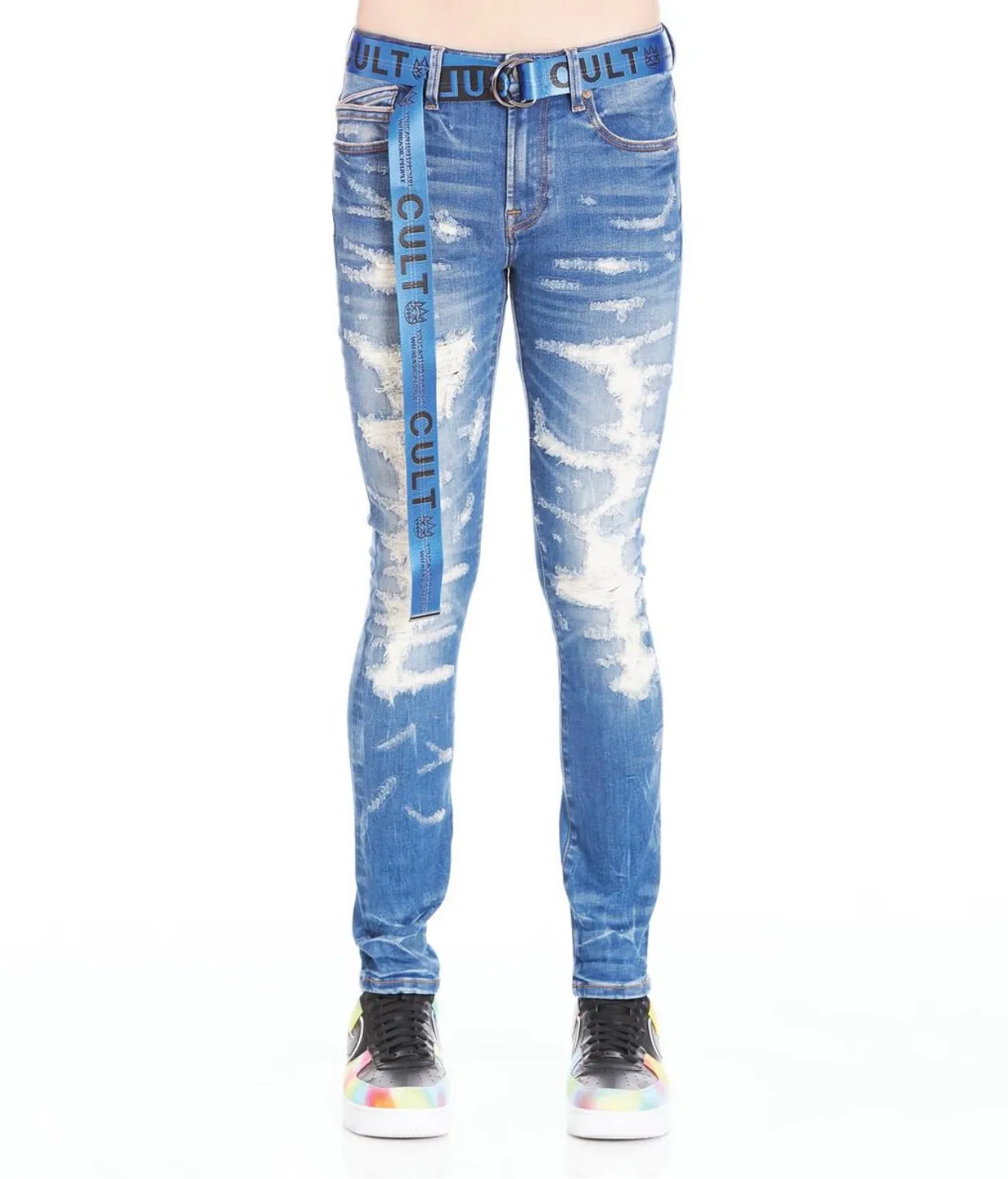 Cult Of Individuality Razor Skinny Belted Jeans