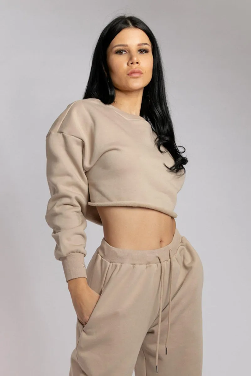 CXIX Oversized Cropped Jumper - Fawn