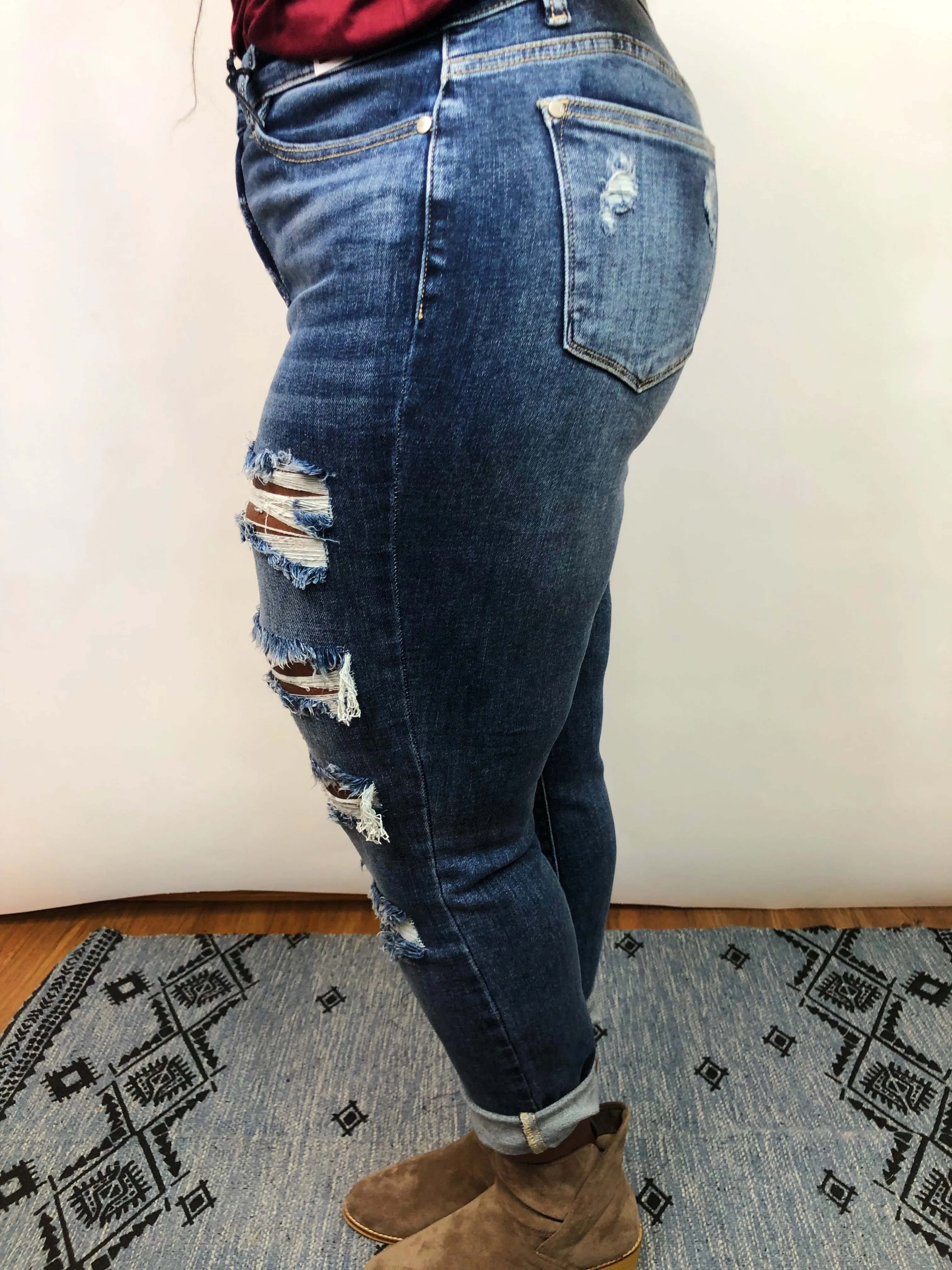 #E06 Downtown Distressed Boyfriend Judy Blue Jeans