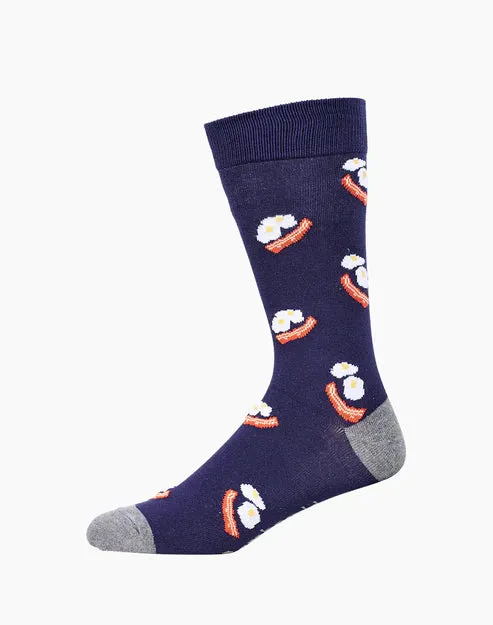 Eggs and Bacon Men's Bamboo Crew Socks