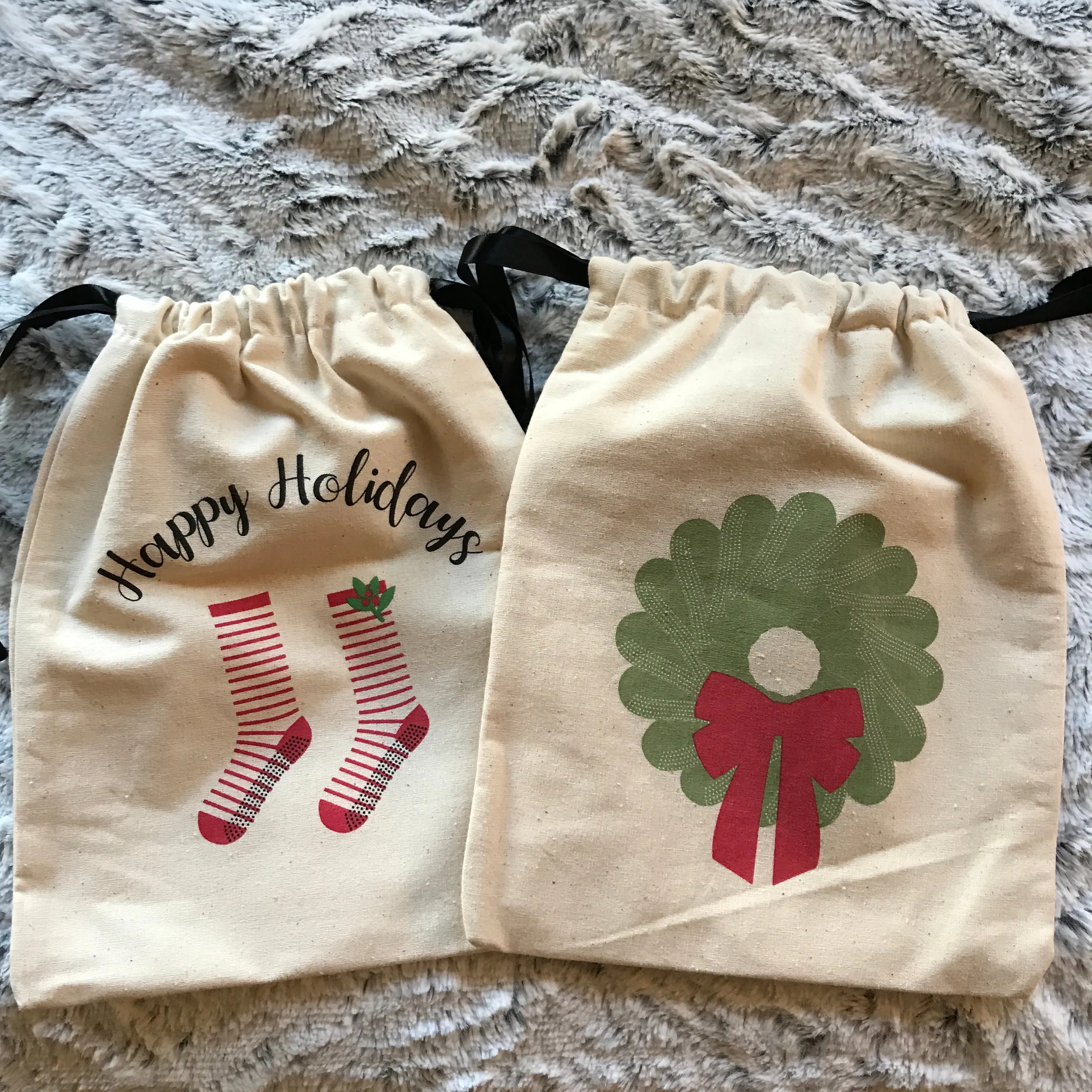 Grip Sock Bag - Grip Sock Wreath Holiday