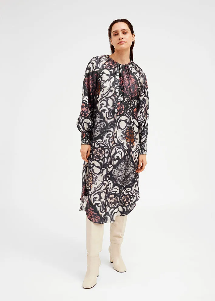 Gustav Madonna shirt dress 50524 Kjole - Brick Dust w. Grey Print