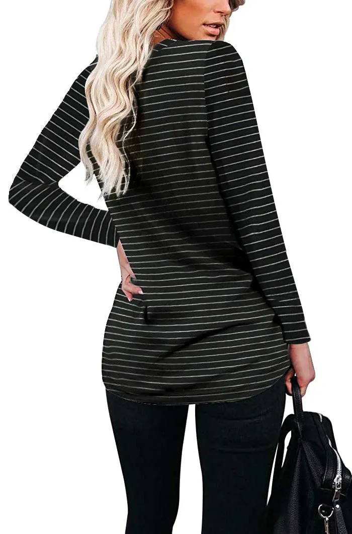 Haute Edition Long Sleeve Heather Pocket Scoop Neck Long Sleeve Pocket Tunic Top