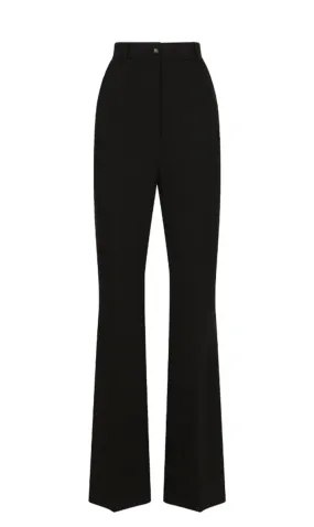 HIGH-WAISTED PRESSED-CREASE FLARED TROUSERS