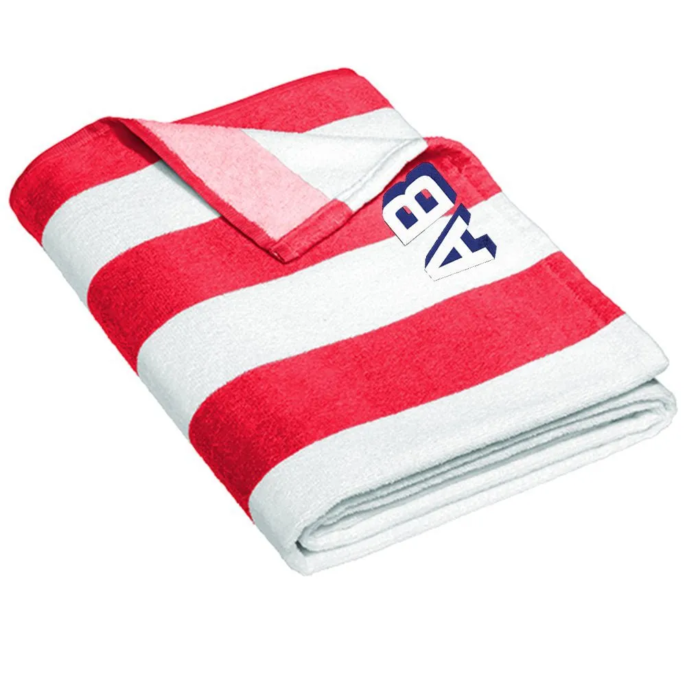 Initialed Shadow Block Striped Beach Towel