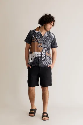 JERRY - Linen Shorts Black