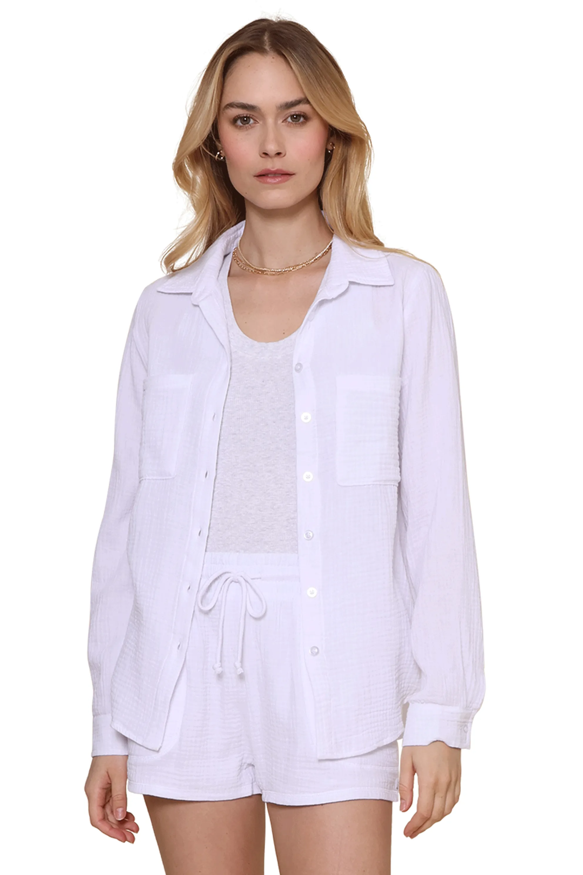 Kali Button Up Gauze Top