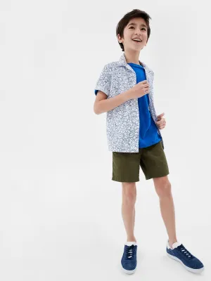 Kids Poplin Pull-On Shorts with Washwell