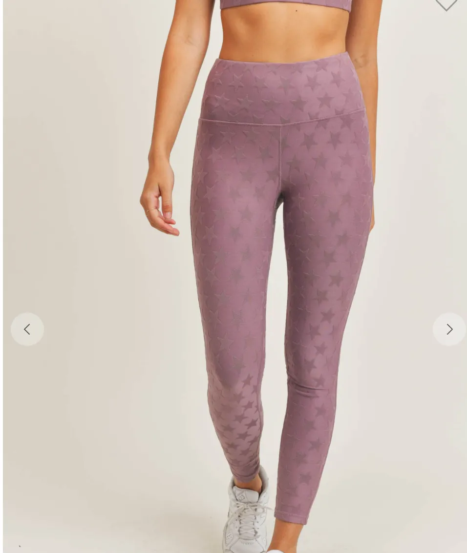 #L567 Gorgeous Me Jacquard Leggings (Mauve)