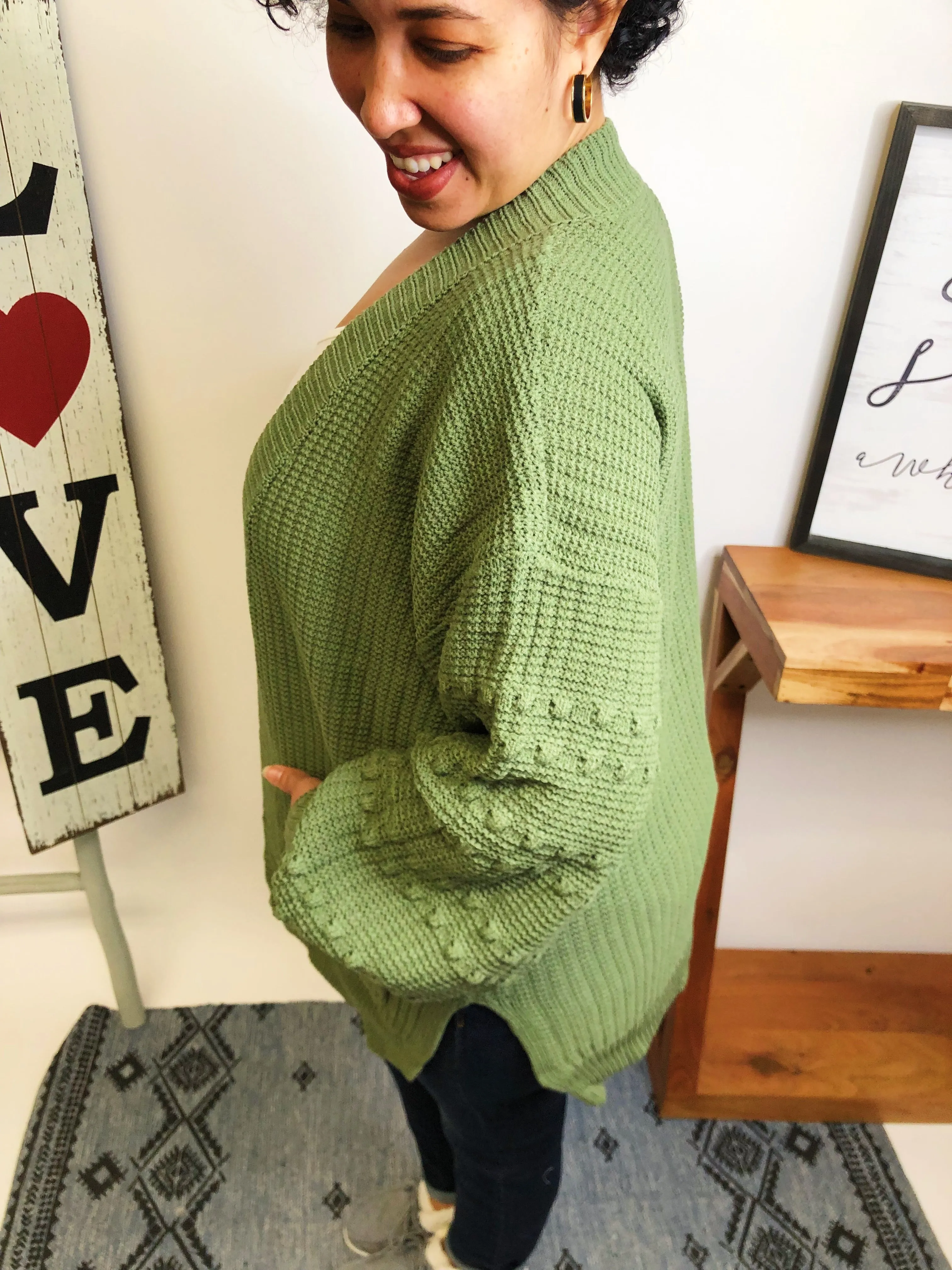 #L643 Pretty World Cardigan (Olive)