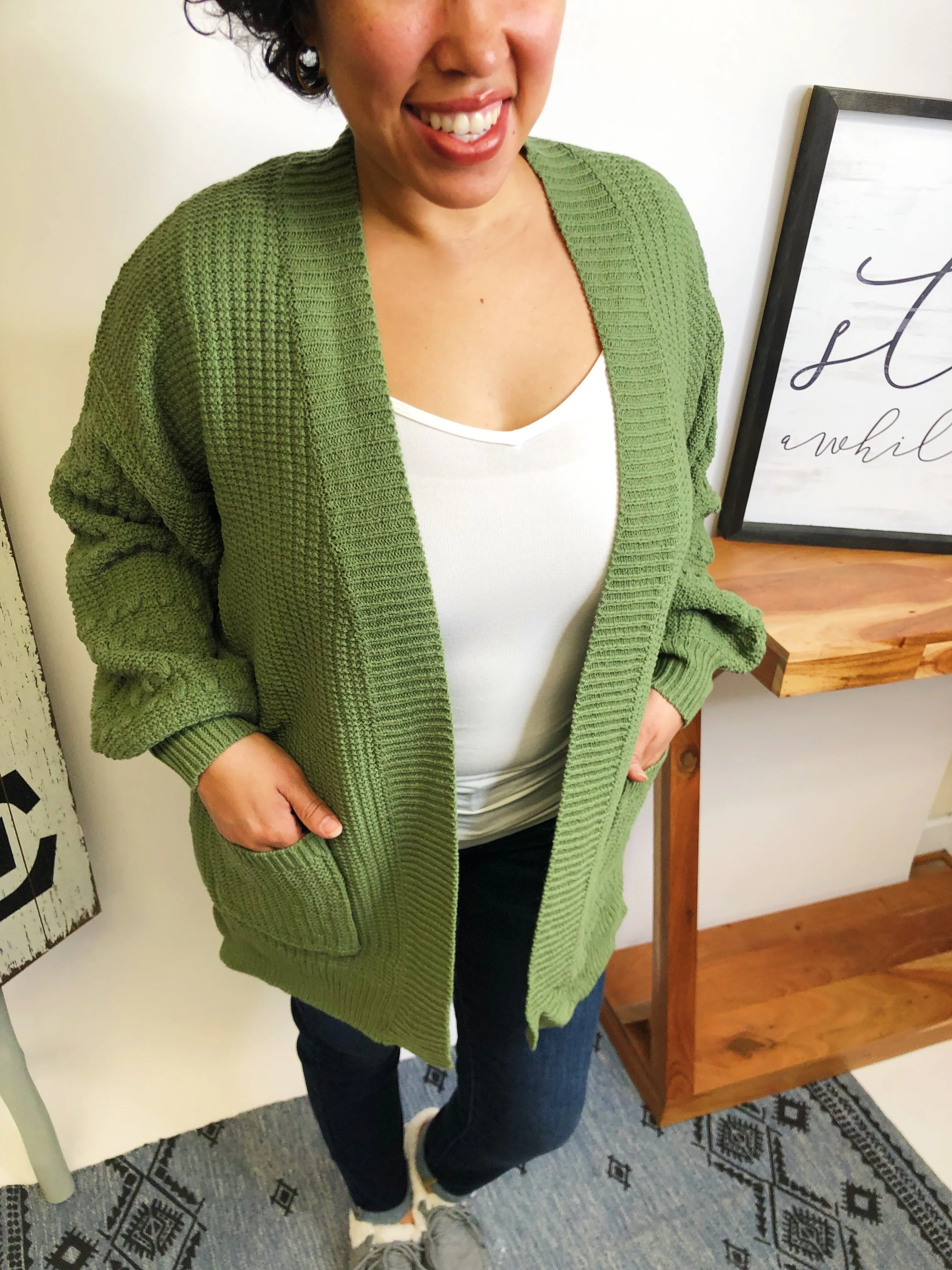 #L643 Pretty World Cardigan (Olive)