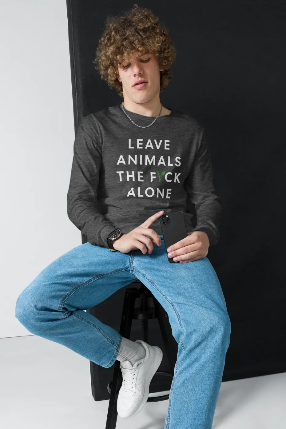 Leave Animals Alone Unisex Long Sleeve Tee