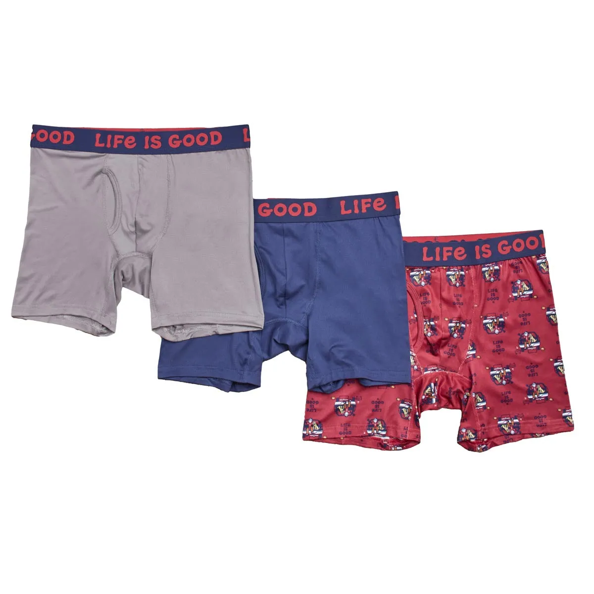 Life is Good Men's 3-Pack Super Soft Boxer Brief