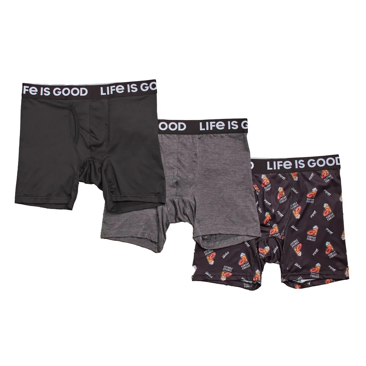 Life is Good Men's 3-Pack Super Soft Boxer Brief