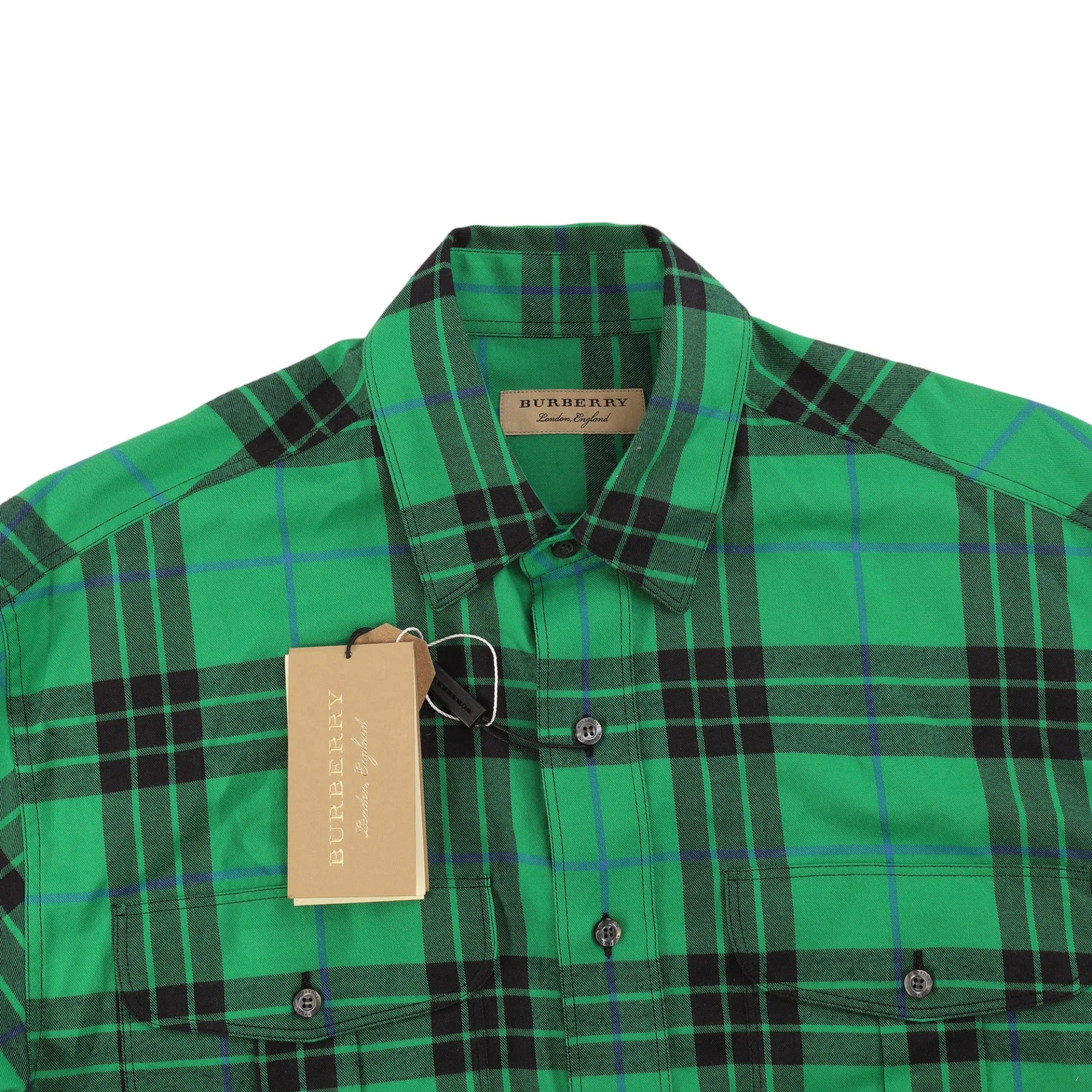 Men's Checkered Shirt Green Size XS