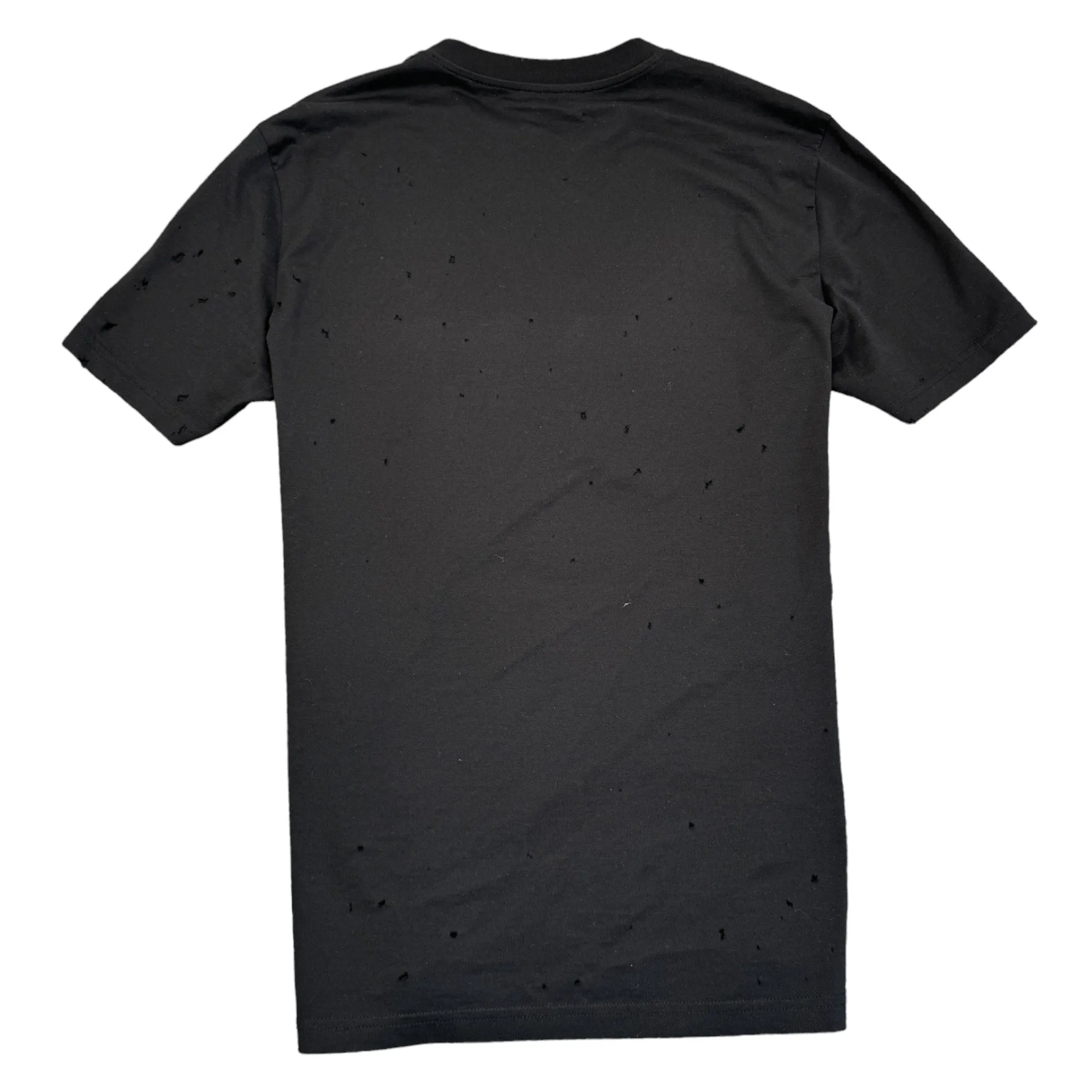 Men's Distressed Logo T-Shirt Black Size S