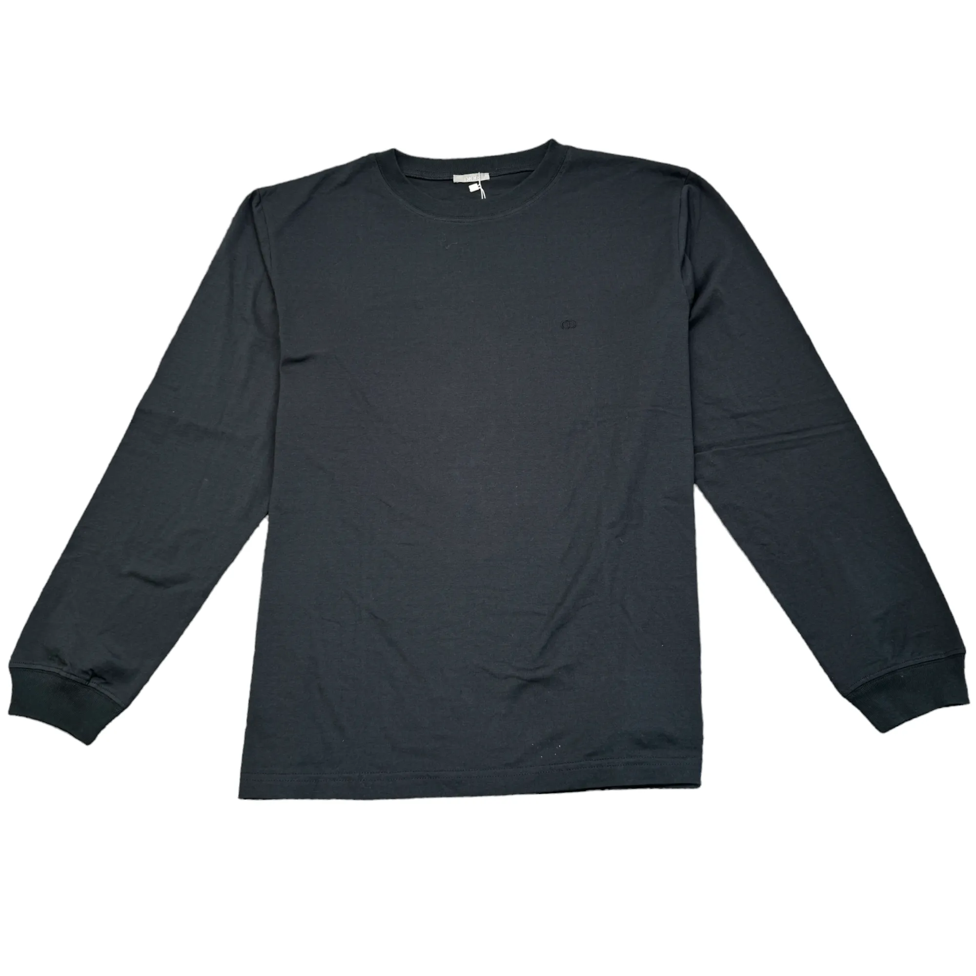 Men's Embroidered Cd Long Sleeve T-Shirt Black Size L