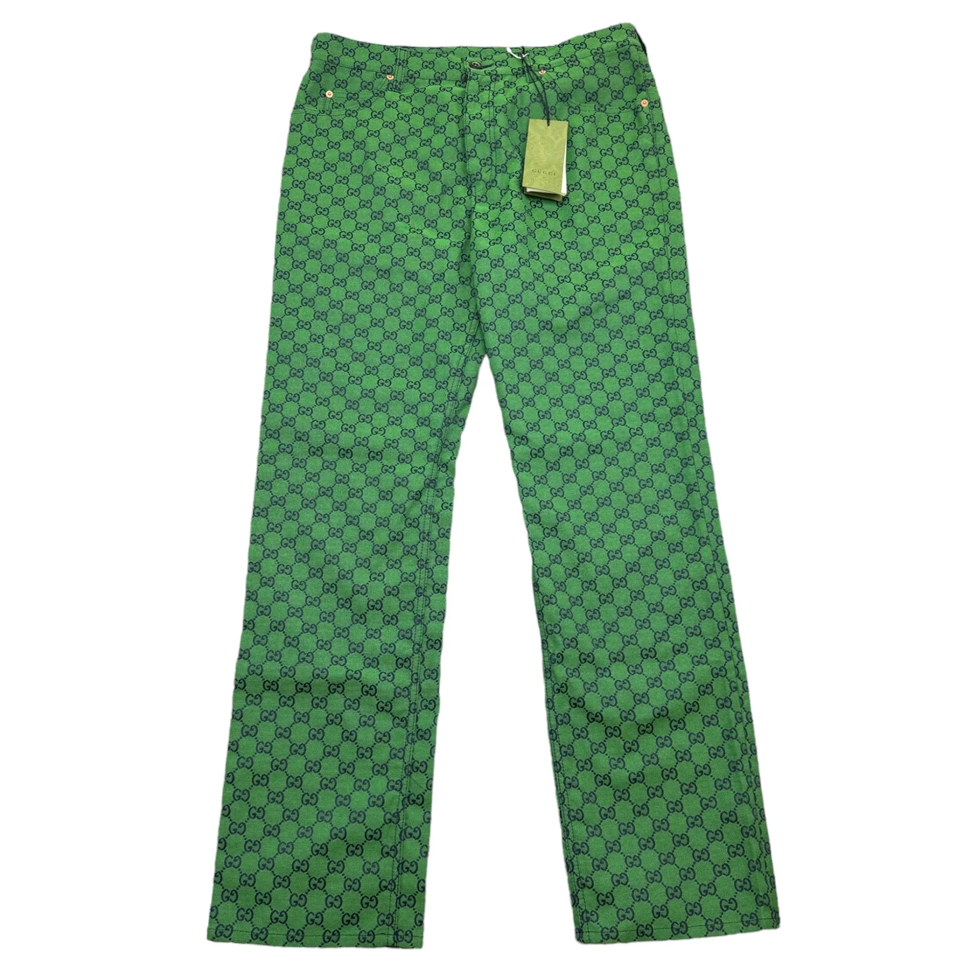 Men's Gg Supreme Jeans Green Size Waist 38