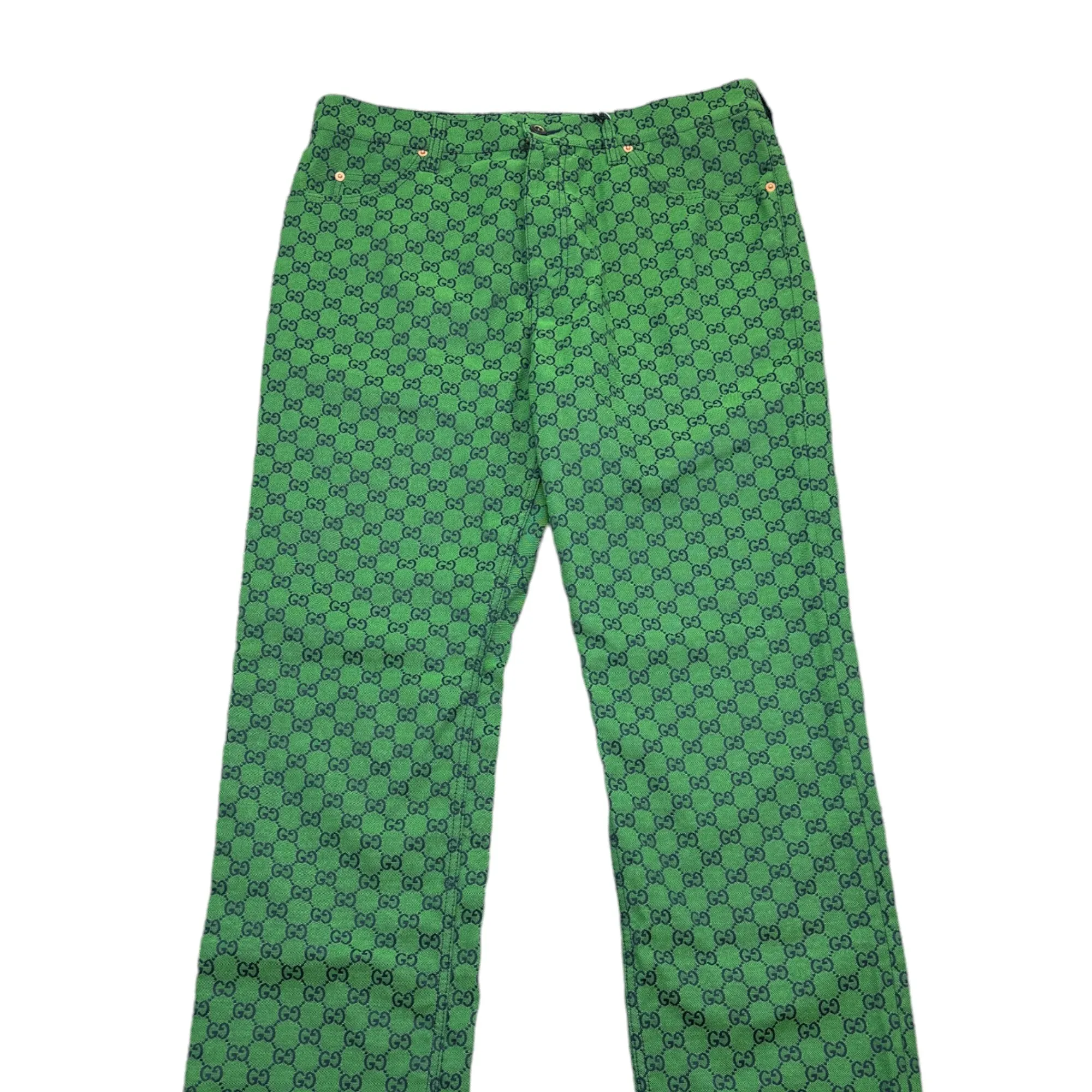 Men's Gg Supreme Jeans Green Size Waist 38