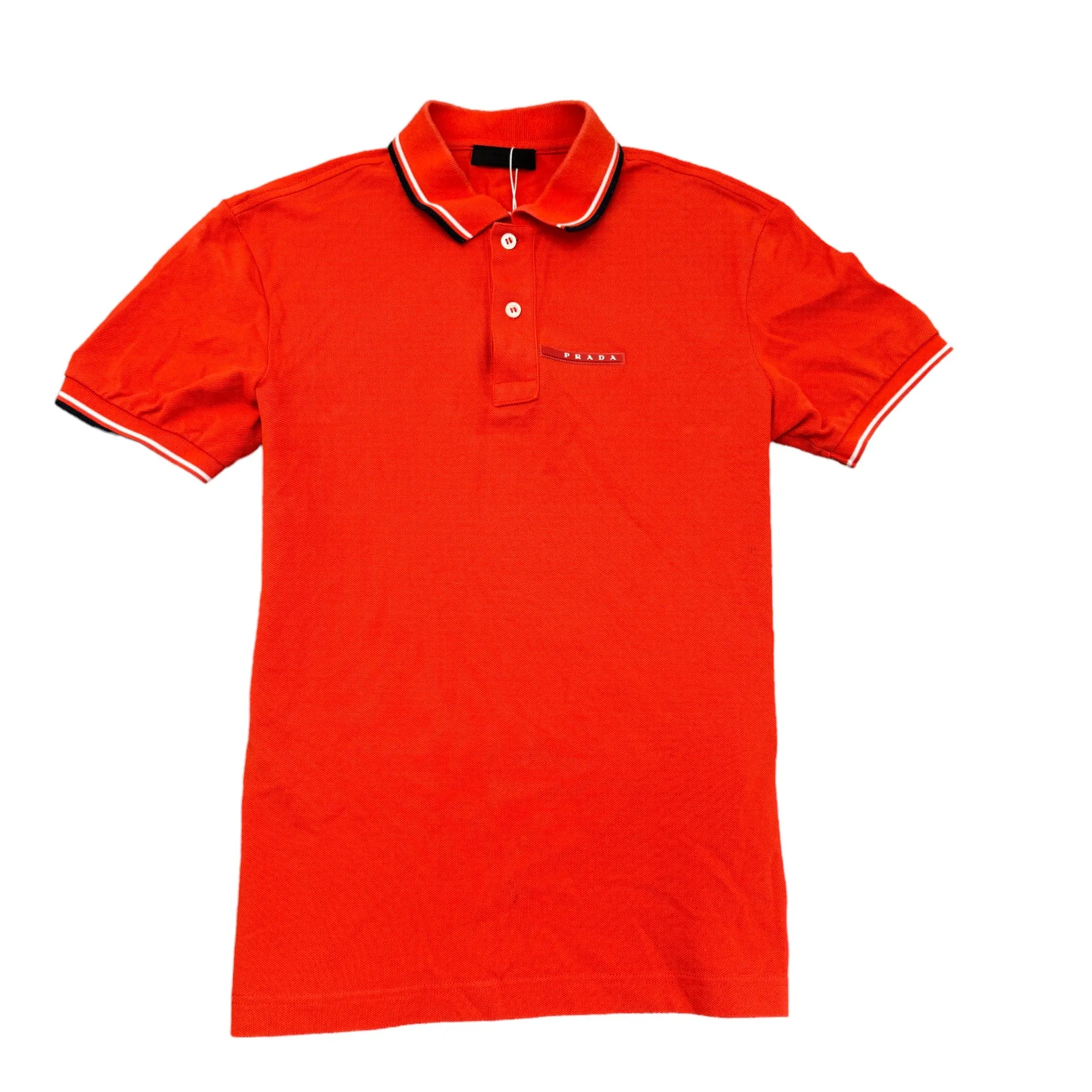 Men's Rubber Logo Polo Shirt Orange Size S