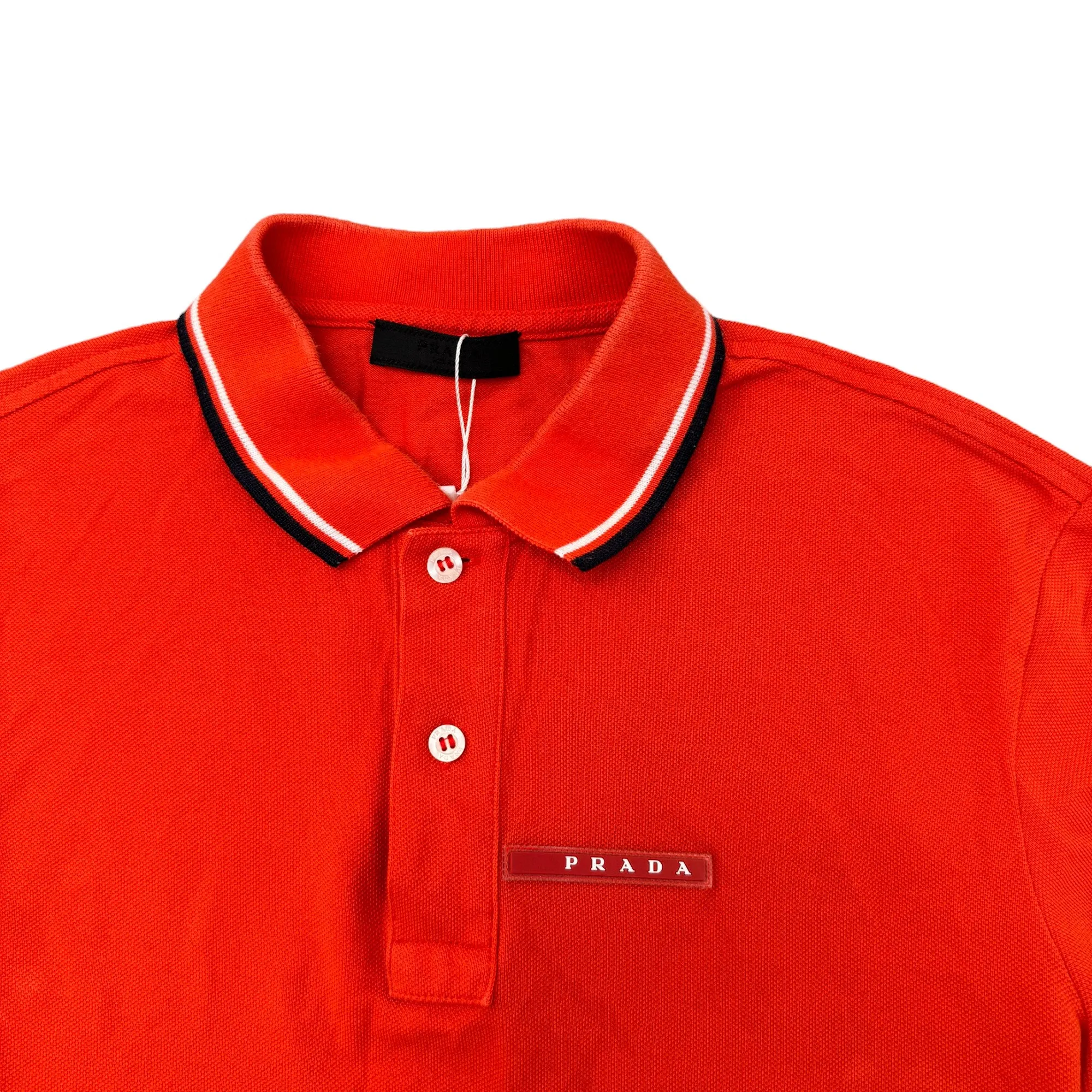 Men's Rubber Logo Polo Shirt Orange Size S