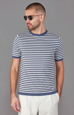 Mens Ultra Fine Cotton Knitted Breton T-Shirt