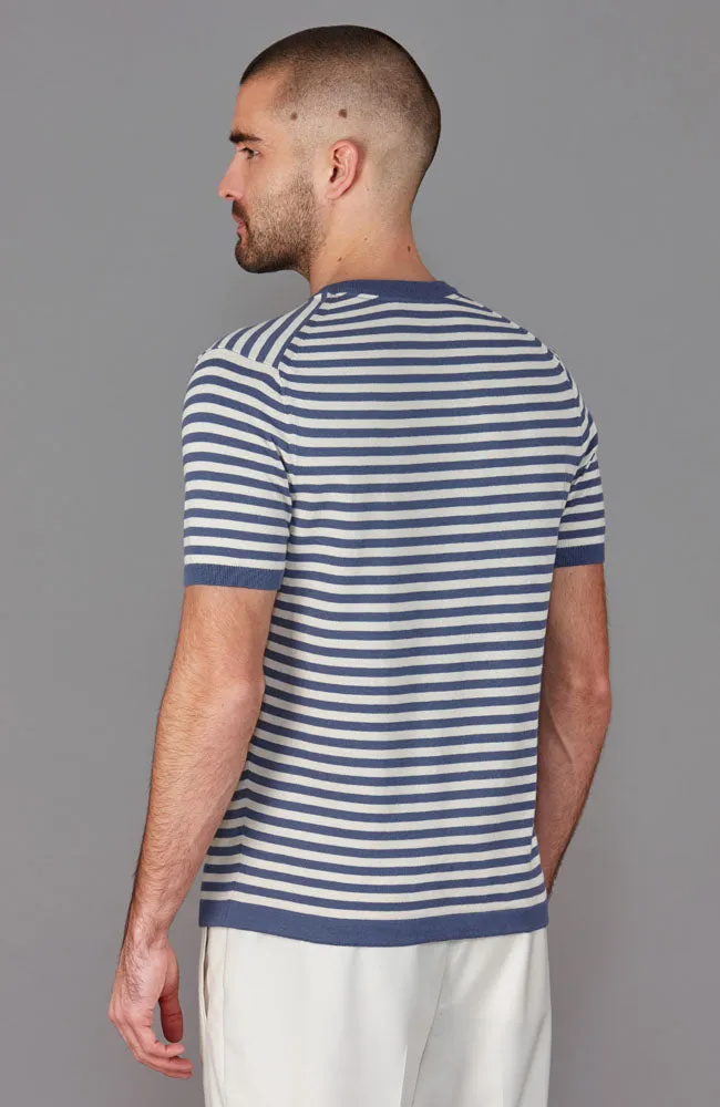 Mens Ultra Fine Cotton Knitted Breton T-Shirt