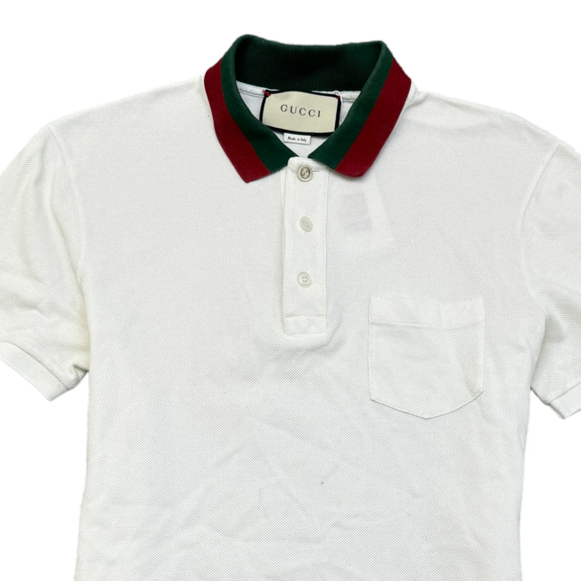 Men's Web Polo Shirt White Size M