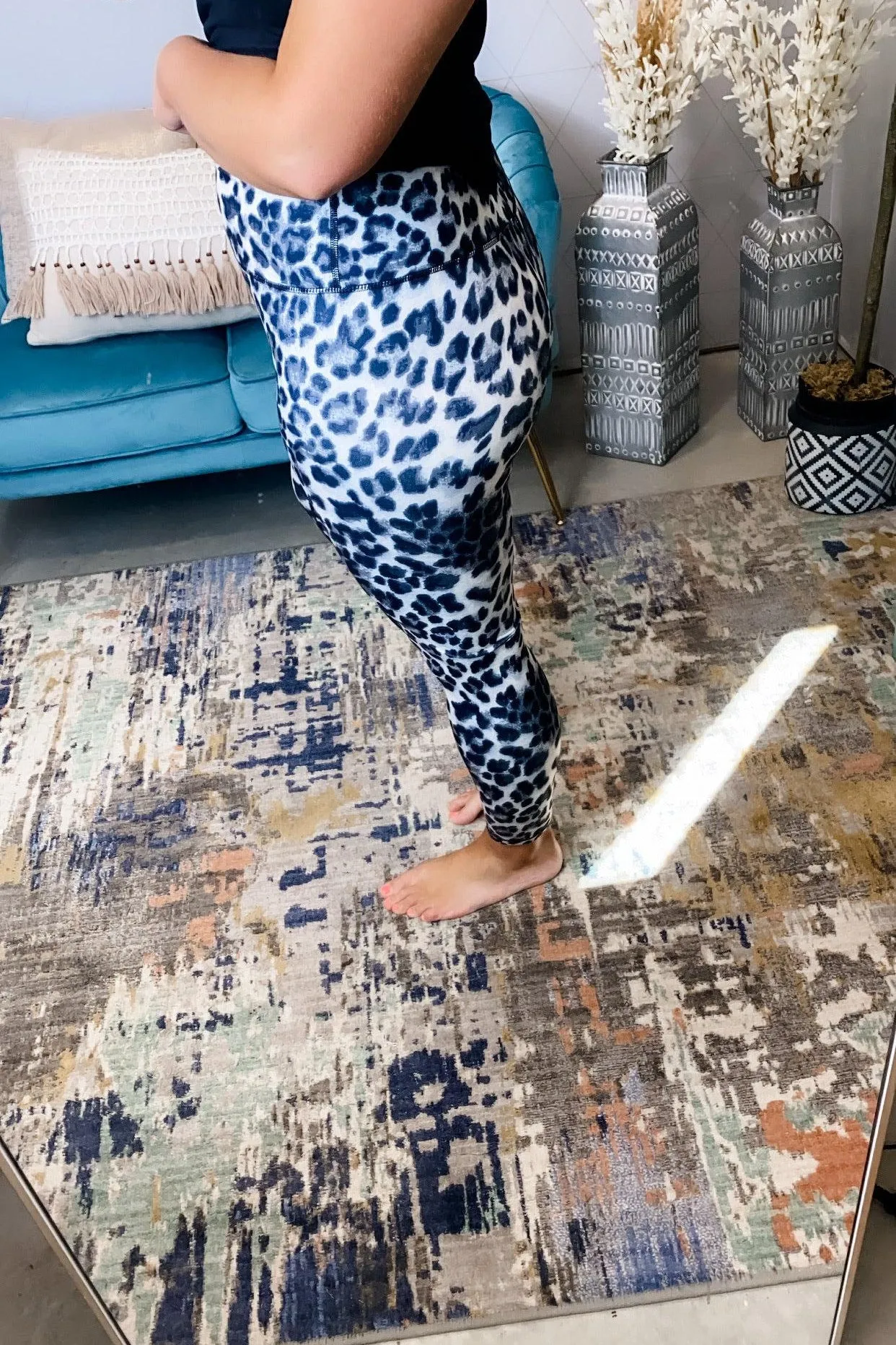 On The Prowl- {Gray & Brown} Leopard Print Leggings