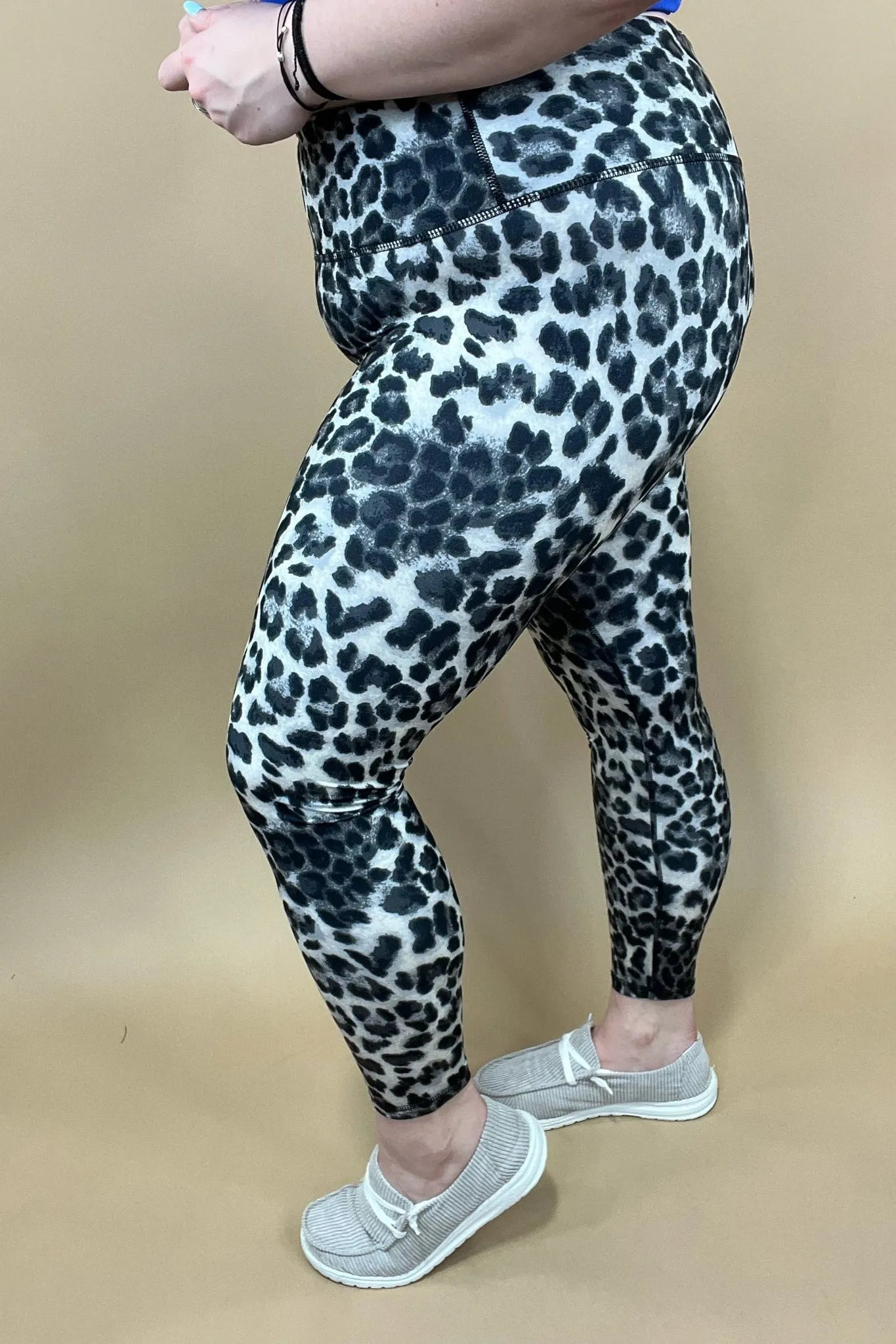 On The Prowl- {Gray & Brown} Leopard Print Leggings