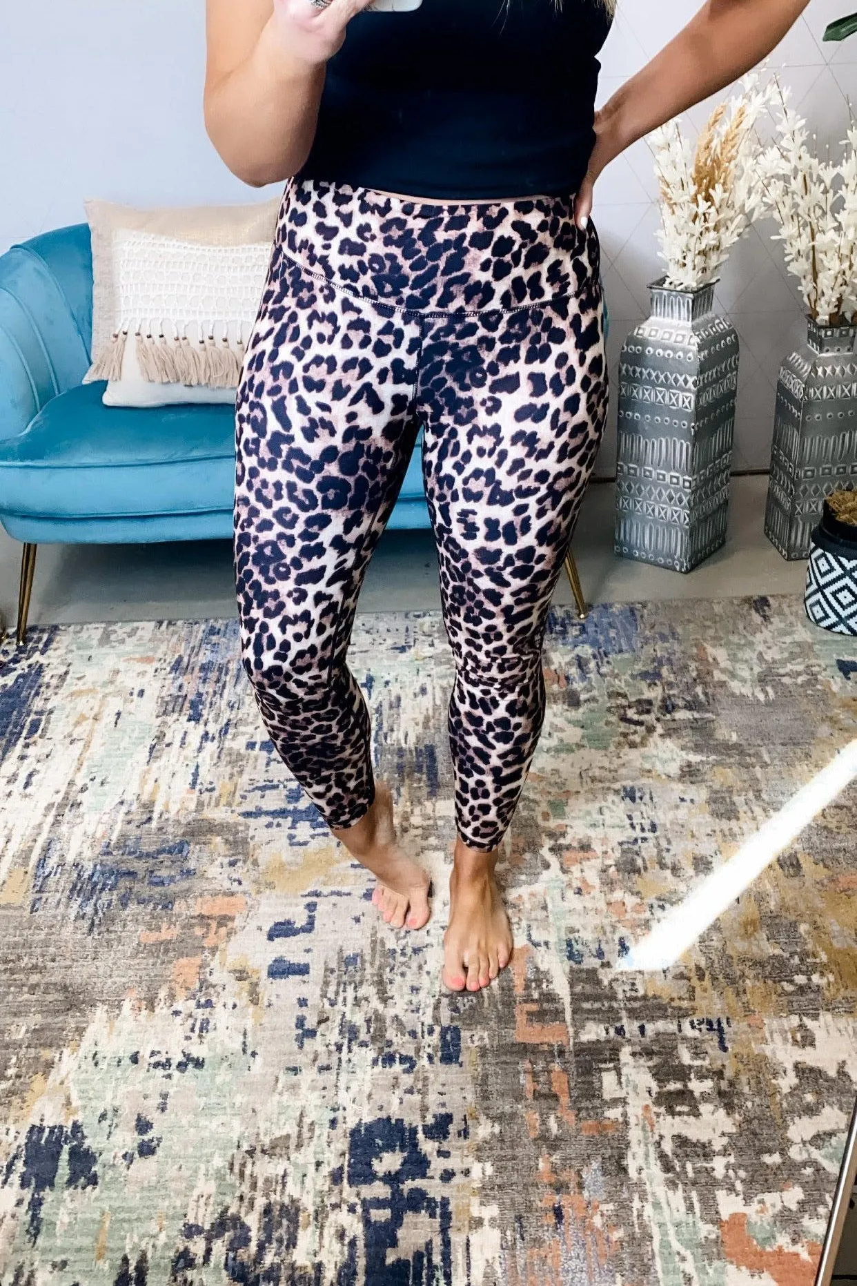 On The Prowl- {Gray & Brown} Leopard Print Leggings