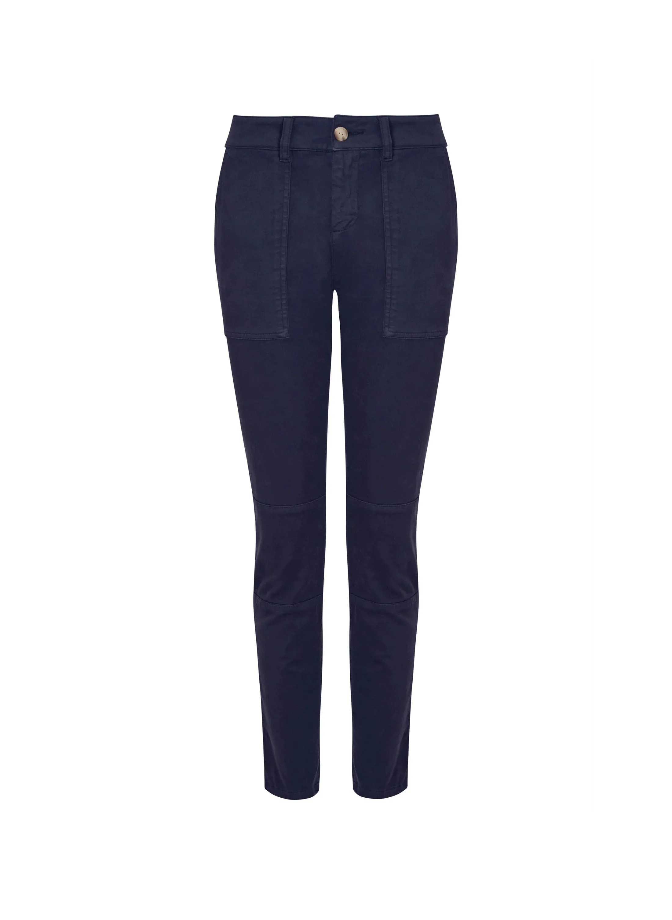 Oralie Slim Fit Organic Cotton Cargo Trousers | Classic Navy