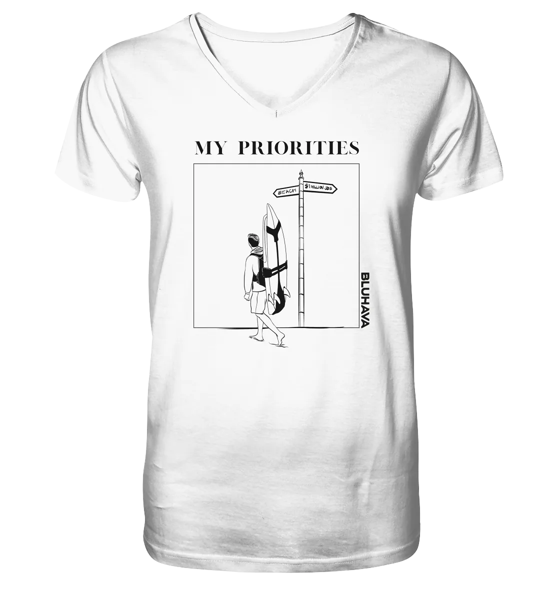 "Beach Priorities" - Herren Premium Organic V-Neck Shirt