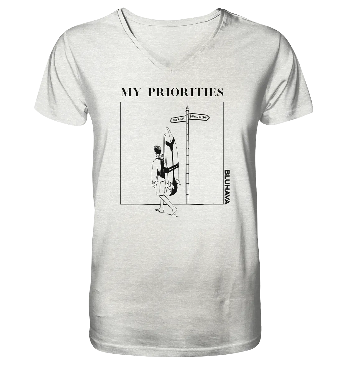 "Beach Priorities" - Herren Premium Organic V-Neck Shirt