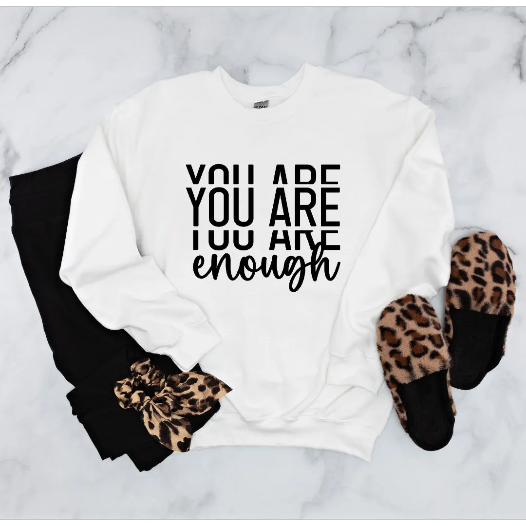 "Stay True to Yourself" Long Sleeve Tee with "You Are Enough" Logo